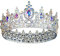 Katutude Barock-Krone, Tiara Kristallkrone, Queen Tiara Krone, Damen Gothic Haarschmuck Vintage Runde Krone für Königin Kostüm Hochzeit Abschlussball Geburtstag Festzug Haarband