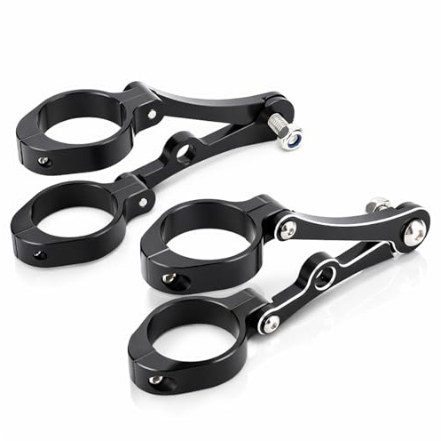 Motorcycle Headlight Mount Bracket, 39-41mm Aluminum Alloy Adjustable Turn Signal Fork Tube Clamp Mount Kit Spotlights Mounting Brackets for Motorcycle(Black)