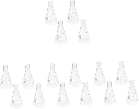 SOLUSTRE 16 Stk Erlenmeyer-kolben Messbecher Glas Chemie Kolben Erlenmeyerkolben Aus Glas Anzug Versuchskolben Labor-erlenmeyerkolben Glasbläserwerkzeuge Und Zubehör Konisch