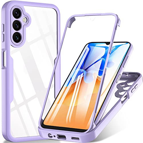 BESINPO Für Samsung Galaxy A14 5g Hülle, Samsung Galaxy A14 Hülle, 360° Rundumschutz Robust Case Stoßfest Handyhülle Mit Eingebautem Displayschutz, Schutzhülle für Samsung A14 4g/5g (Helles Lila)