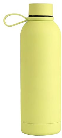 Borraccia Memotak Bottle Soft Touch Banana 500 ml personalizzabile STAMPA UV | Bottiglia isolata a tenuta stagna per Sport, Bambino, Bambina | 24 ore freddo & 12 ore caldo