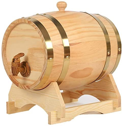 FLEAGE Barril de Vino de Madera, barricas de Roble de 15 litros, con Soporte Duradero para Barril de Vino para Barril de Almacenamiento de Vino