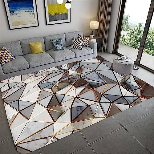 3D Modern Kreatives Rautengitter Kinder Jungen Teppich Schlafzimmer Dekorativ Kinderzimmer Wohnzimmer Matten Krabbelmatte Weichem Flanell Kinderteppiche 100 X 200 cm - Leicht Zu Reinigen -6U0G/D9Q