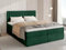 BROMARKT Boxspringbett mit Bettkasten Polsterbett mit Bonell-Matratze und Topper Doppelbett mit Stauraum Bett für Schlafzimmer gepolstertes Kopfteil Dream 140x200 Härtegrad H3 Samtstoff Grün