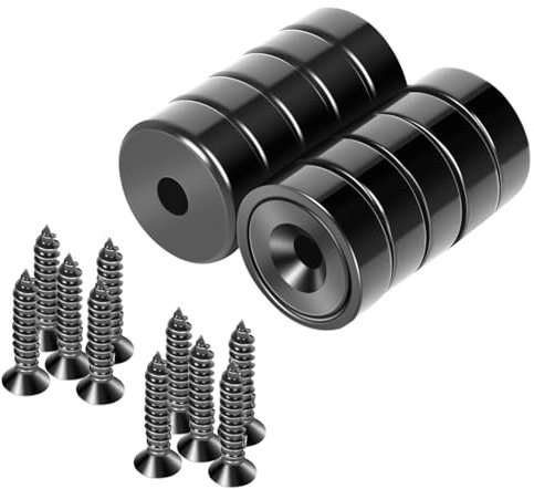 Neosmuk Magnete, 20mm Durchmesser, ideal für Holzwand, Whiteboard, Tür, Haus, Küche, Büro (schwarz, 10 Stück).