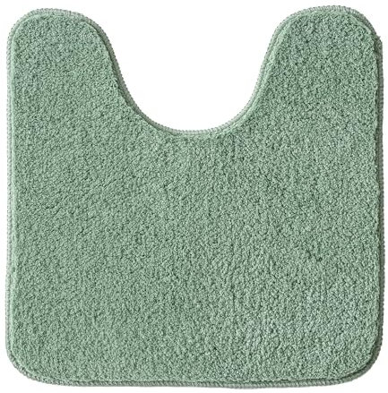 MIULEE Badematte WC Vorleger Badteppich Fußmatte Flur 1 Stück U Förmige Deko Matte Badteppiche Dekoration rutschfest Saugfähig für Wohnzimmer Badezimmer Toilett WC 45x45cm Grün