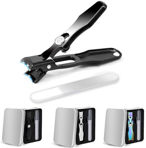 Sherum Nail Clipper, Satismoon Nail Clipper, Satismoon Sherum Portable Ultra Sharp Nail Clippers, Comfort Clip Nail Clipper, Nail Professional Nail Clippers with Catcher (Black)