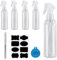5 Pcs Plastic Trigger Spray Bottle, 7oz/200 ml Transparent Reusable Mist Sprayers,Empty Spray Bottles for Plants, Cleaning, Pet Showering with Foldable Silicone Funnel, Marker Pen and Label Sticker