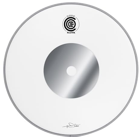 CODE DRUMHEADS Tom-Fell, BOOMER-Signatur, transparent mit verchromtem Donut, 8 (BOOMERTOM8)