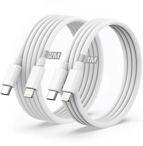 Jogrytece iPhone Charger Cable USB C to Lightning 2Pack 1M+2M [MFi certified] Type C Power Delivery fast charging cable for iPhone 14/13/12/11/XS/XR/X/8/iPad