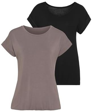 VIVANCE Damen Kurzarmshirt | im 2er-Pack, lockere Passform, lässig