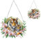 Starnearby DIY Diamond Painting Anhänger mit Kette 5D Diamant Painting Fensterbilder Einseitig Diamant Malerei Tiere Kranz Set für Fenster Wand Und Eingang Decor (Tiger)