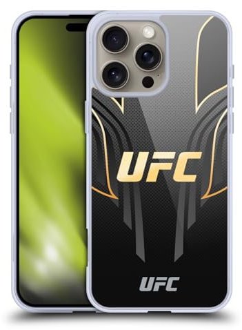 Head Case Designs Offizielle UFC Schwarz Gold Jersey Logo Gelhülle [Militärischer Schutzgrad] Kompatibel Mit Apple iPhone 16 Pro Max Und Kompatibel Mit MagSafe