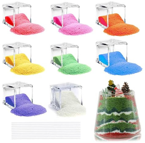 YEWCEP Kerzensand mit Duft und Docht Set, 240g Kerzensand mit Duft und 10 Dochten– 8 Farben (je 30g) für DIY Kerzenherstellung, Aroma Kerzensand mit Docht, Perfekt für kreative Kerzenprojekte