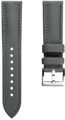 WatchGecko Atlas Sailcloth Strap, Grey, 21mm
