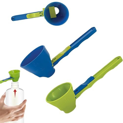 2PCS Scoops for Powder, Protein Scoop, Sliding Handle Funnel Formula Scoop with Scale, 2 in 1 Measuring Slide Scoop Funnel for Protein Powder and Sports Drink