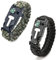 Pulseras de Supervivencia al Aire Libre, 2PCS 5 en 1 Paracord Bracelets, Kit Pulsera Paracord Supervivencia, Camuflaje Supervivencia Pulsera para Camping/Actividades al Aire Libre