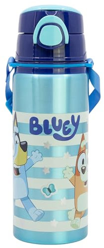 ALUMINIUM POP UP BOTTLE WITH STRAP 730 ML BLUEY