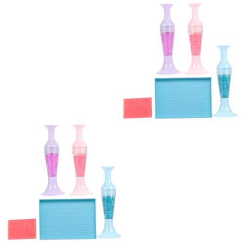 NUOBESTY 2 Sätze Bohrstift-Set Digitale Diamanten Plaketten Quadratische Diamanten Stand Gemustertes Zertifikatspapier Verstauen Album Stehender Flip-Kalender 2024 Boxen Mit Deckel Plastik