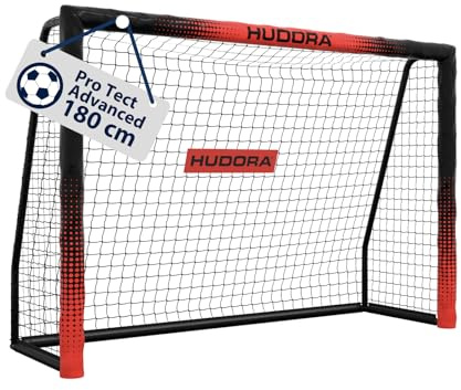 HUDORA Fußballtor Pro Tect Advanced – Outdoor Fußballtor mit Netz und wetterfester Ummantelung für Kinder/Erwachsene – Einfacher Aufbau im Garten – Tor mit Reiß- und Klettverschlüssen