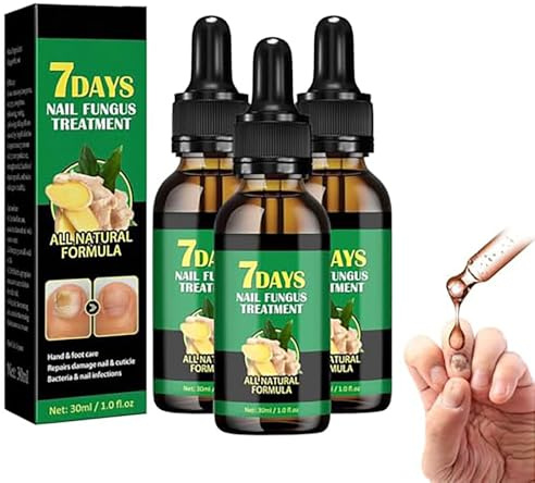Toenail Fungus Treatment, Toe Nail Fungal Treatment, 30Ml 3Pc, 7 Days Nail Fungus Treatment, Nail Nutrient Strengthener Ginger Nail Growth Oil For Natural Shine