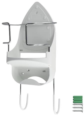 Zhemessy Colgador para Tabla de Planchar Soporte de la Pared para Plancha EléCtrica Estante Organizador de Almacenamiento para Tabla de Planchar y Plancha con ExtraíBles-2