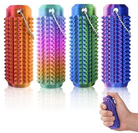 Little Ouchies Pain Fidget 4er Set – Sensorisches Anti-Stress ADHS Spielzeug für Erwachsene – Spiky Grippie Stim Schlüsselanhänger – Fidl Bitz Fidget Toys zum Stressabbau & Fokus – Lasergravierte Gesc