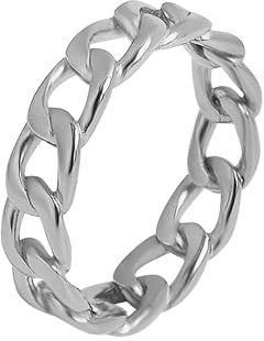 Akzent Damen Ring - Damenring Größe 52, 54, 56, 58, 60 aus Edelstahl in Silber, 100% Wasserfest & Hautverträglich