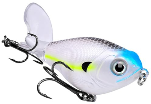 Asyduey Fischereiköder Schwebendem Whopper Popper 12/16g Topwater Wobbler Künstlicher Hartköder mit Propeller für Pike 16g D.