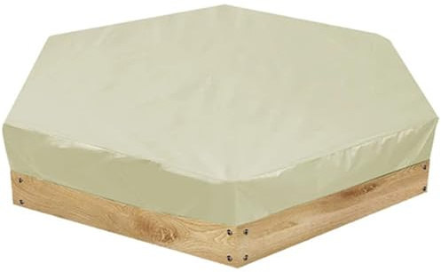 Sandkastenabdeckung Sechseckige Sandkastenabdeckung, wasserdicht, staubdicht, 190T Polyester-TAFT, for den Außenbereich, Sandkastenabdeckungen, Terrassenmöbelschutz(Beige,230x200x20cm)