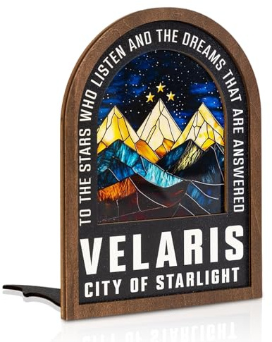 VOYANTE Bücherregal Deko für Buchliebhaber Geschenk, Buchdeko für Stadt des Sternenlichts Deko, Bookshelf Decoration, Bookish Stuff Merch für Schreibtisch Klassenzimmer Wohnzimmer Schrank Leseecke