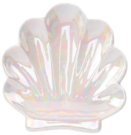 LSNNMU Schmucktablett 2 Pcs Shell Jewelry Dish Ring Ceramic Decorative Cute Holder Tray for Keys Rings Bracelets Earrings Bedroom