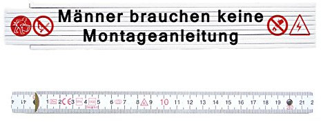 ZOLLSTOCK Spruch MÄNNER BRAUCHEN KEINE MONTAGEANLEITUNG Geschenk Lustig Mann