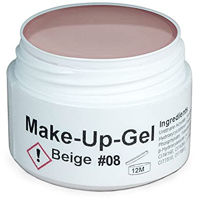 GS-Nails UV Make-Up Camouflage für Nail-Art & Nagel-Design - 15 ml Härtendes Cover-Gel - Selbstglättendes Nagel-Gel - Beige #08