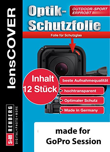 lensCOVER Optik Schutzfolie für GoPro Session (12 Stück) klar