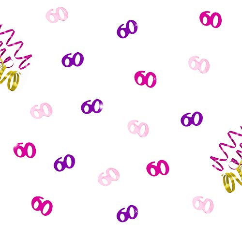 Oblique Unique® 60. Geburtstag Jubiläum Konfetti Pink Rosa Lila Tisch Deko Streudeko 14g