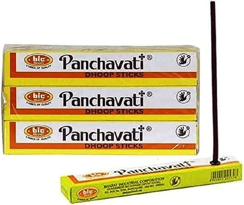 SAI MART Panchavati Dhoop - Varillas de incienso (12 cajas), para meditación, ilustración, adoración, templo PujaPooja, regalo
