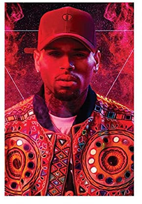 HUANGCHOU Sänger-Poster Chris Brown 25 Leinwand Poster Wandkunst Dekor Druck Bild Gemälde für Wohnzimmer Schlafzimmer Dekoration 60 x 90 cm Rahmen:
