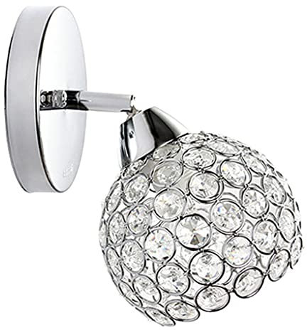 Moderne Kristallwandleuchte, LED Kreative Wandlampe, Schlafzimmer Gang Wohnzimmer Wandleuchte, Wandleuchte Leuchte E27 Sockel, Silber