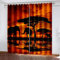 XDJQZX Schlafzimmer Vorhang Verdunkelung 260X240 cm 2Er Set 3D Sonnenuntergang Elefant Muster Gardinen Blickdicht Mit Ösen, Thermo Vorhänge Für Kinderzimmer Wohnzimmer Fensterdekoration
