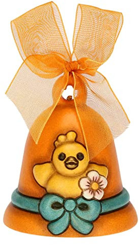 THUN - Campanella Limited Edition Pasqua 2022 - Linea Fiore in Fiore - Living, Arredare la Casa - Ceramica e Nastro - Ø 7cm; 8cm h