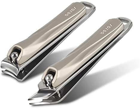 BEZOX Nagelknipser Für Fingernägel Und Fußnägel - Nail Clipper 2 pcs Fingernagel Knipser, Nagelschere mit abgeschrägter Kante and Gebogener Nagelzange kit passt sich jeder Nagelform