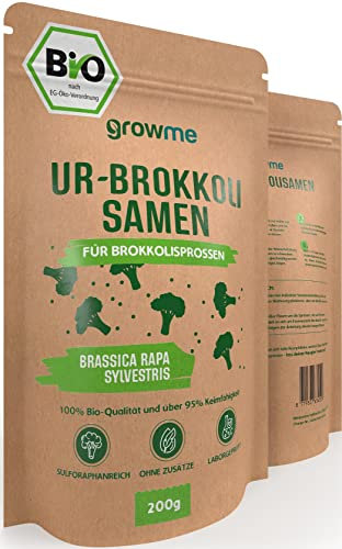BIO Brokkoli-Sprossen Samen [200g] - Brokkoli-Samen mit über 95% Keimfähigkeit und einmalig hohem Sulforaphan-Gehalt - Microgreens zum Keimen - 100% laborgeprüfte BIO-Qualität