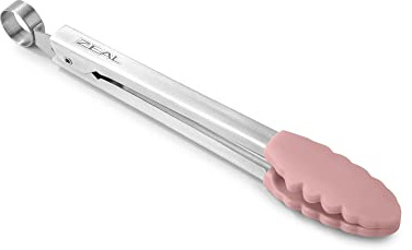 Zeal J141P Silicone Non-Stick Kitchen Mini Tongs with Stainless Steel Handles (20cm)