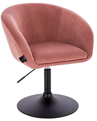 SVITA Jamaika Loungesessel Cocktailsessel Barsessel Clubsessel Polsterstuhl Tellerfuß mit Armlehnen Samt Altrosa