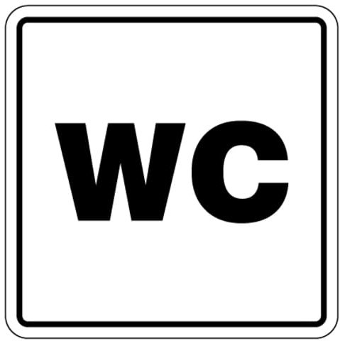 Aufkleber Hinweis Symbol „WC“ Toilette Schild Folie selbstklebend | 5-30cm Made in Germany, Größen Name: 15x15cm