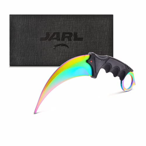 JARL Karambit Trainer CSGO Knife - CSGO Karambit Messer Trainer nicht Scharf aus Edelstahl - Geschenk für CS:GO-Fans mit Premium-Box - Karambit Trainer Stumpf Outdoor Practice Knife & Sammlung