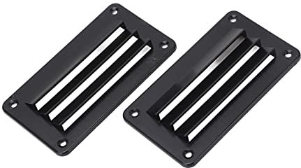 Rejilla de Ventilación Elegante de 2 Piezas para Caravana, Rejilla de Ventilación para Autocaravana, Reemplazo Seguro de ABS con Tornillos para Baño y Barco (Negro)