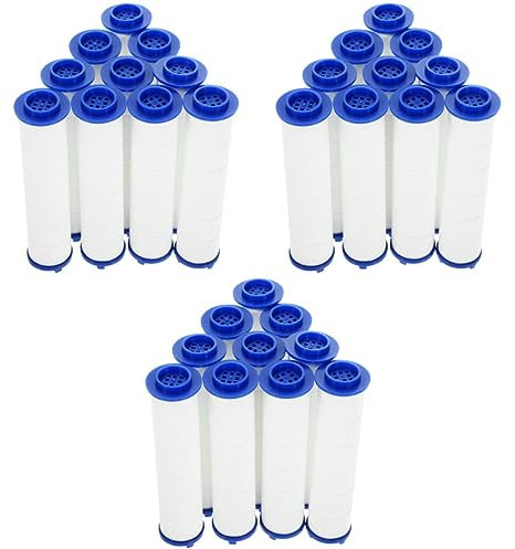 Cabilock 30 Stück Duschfilter Badfilter Wasserhahn-Wasserfilter Waschbecken-Wasserhahn-Filter Badewasserfilter Duschkopfteil Duschwasserenthärterfilter Austauschbarer Pp-Innenkern