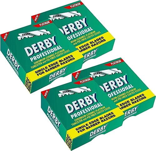 Derby Professional Einschneidige Rasierklingen für Rasiermesser, 400 Stück